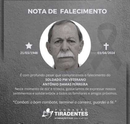 Nota de Pesar: Soldado PM Veterano Antônio Damas Ferreira