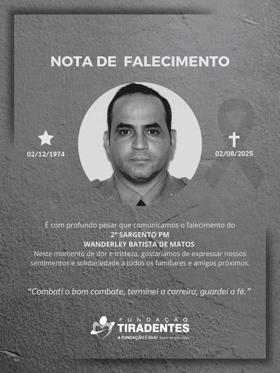 Nota de Pesar: 2° Sargento PM Wanderley Batista de Matos