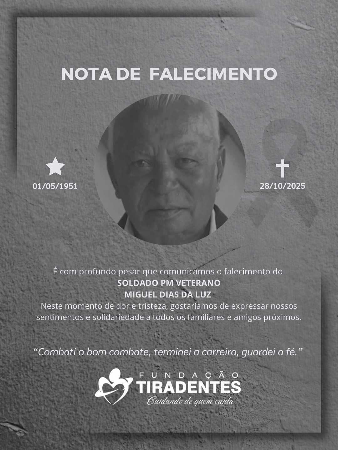 Soldado PM Veterano Miguel Dias da Luz