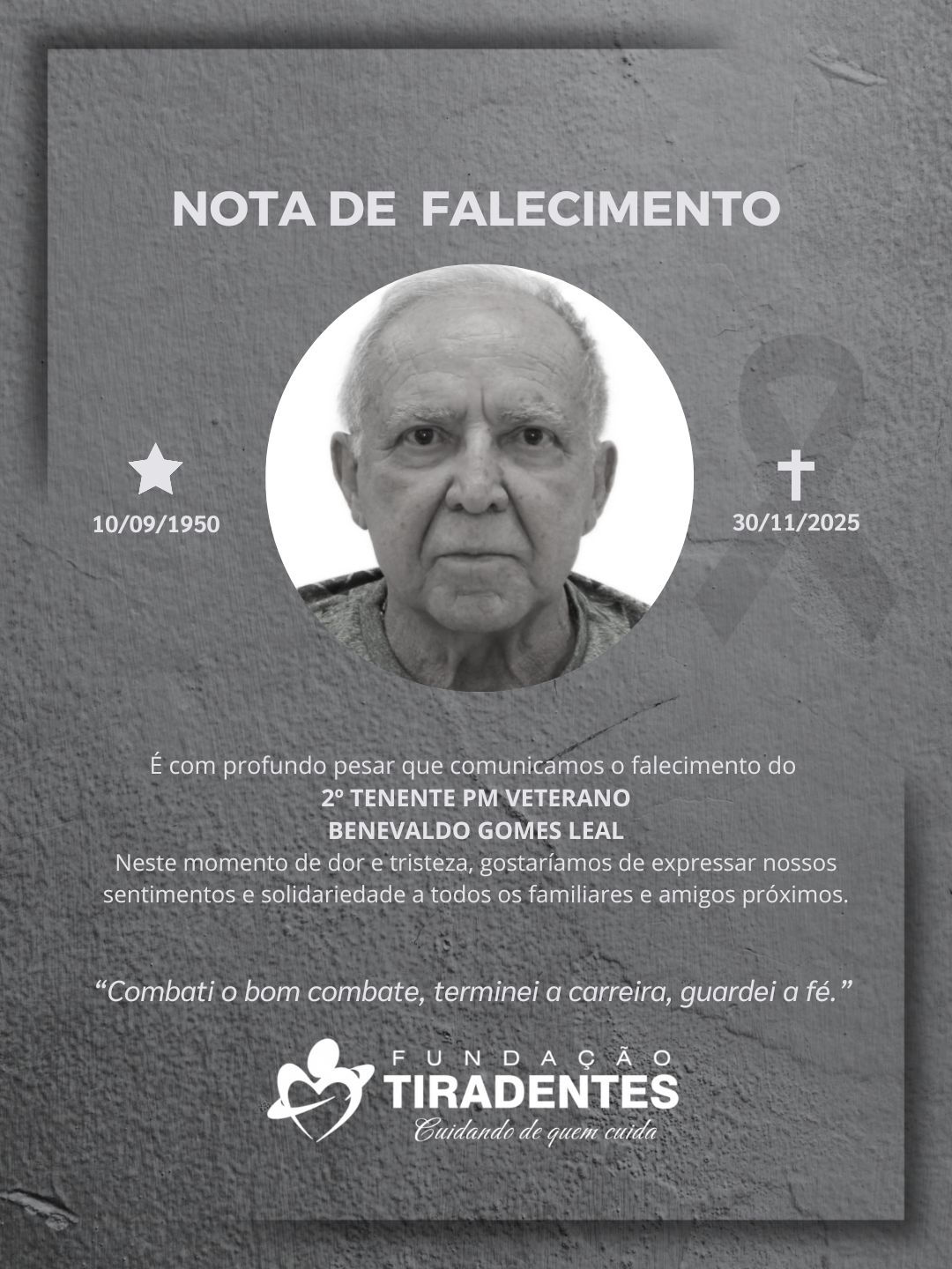 2° Tenente PM Veterano Benevaldo Gomes Leal