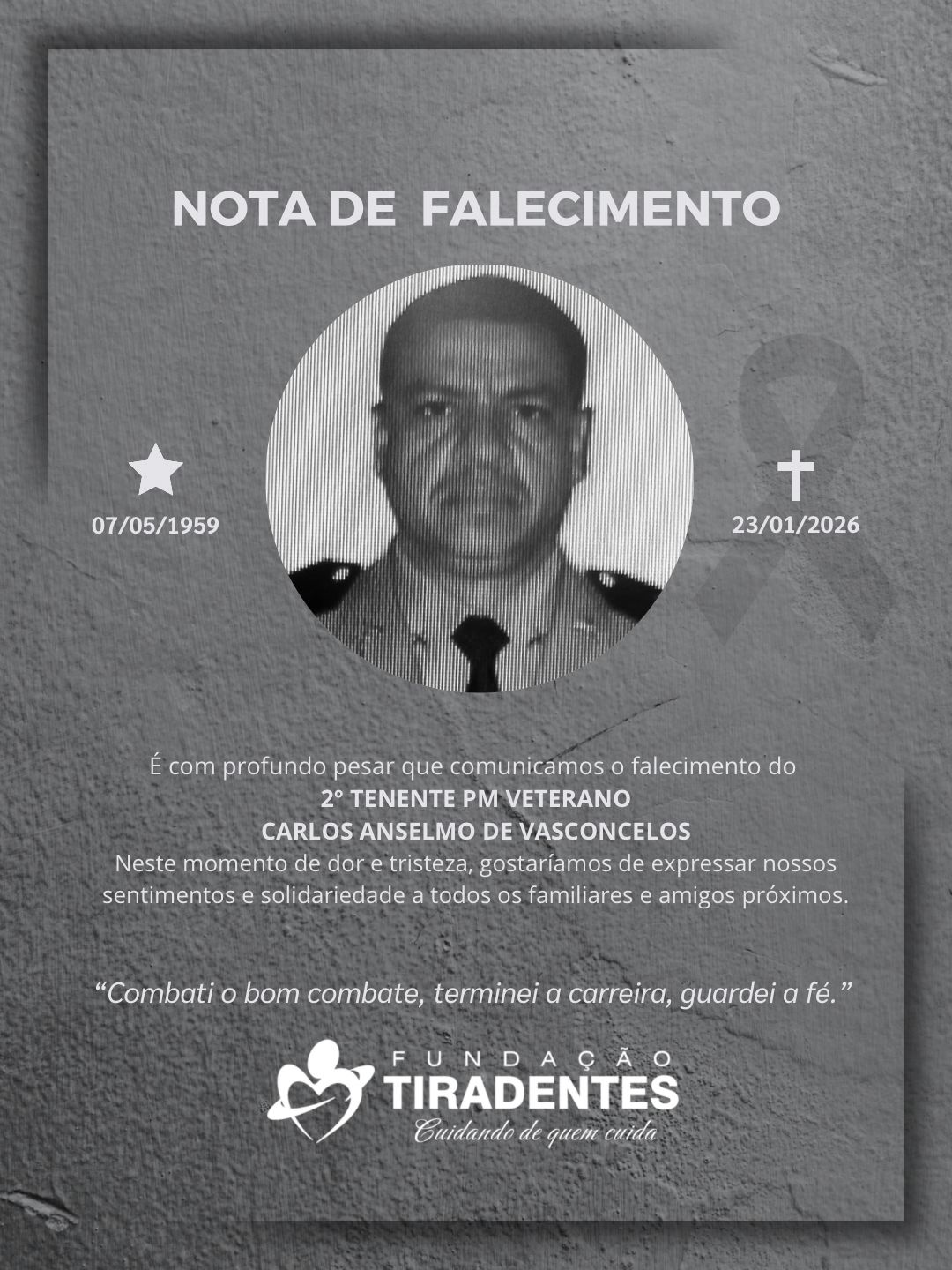 2° Tenente PM Veterano Carlos Anselmo de Vasconcelos